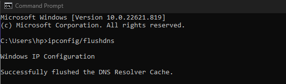 ipconfig/flushdns