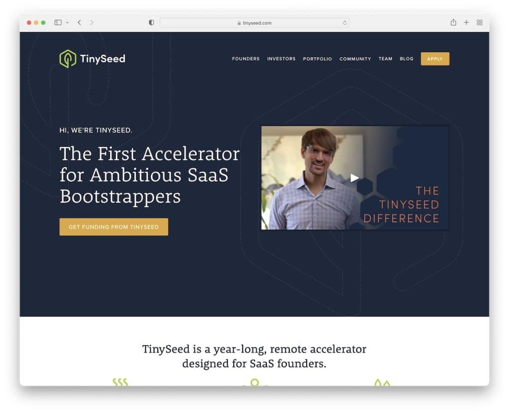 situs web startup tinyseed