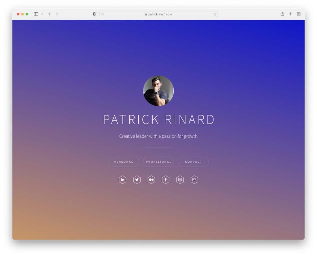 patrick rinard carrd web sitesi