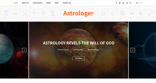 Tema de Wordpress de astrología