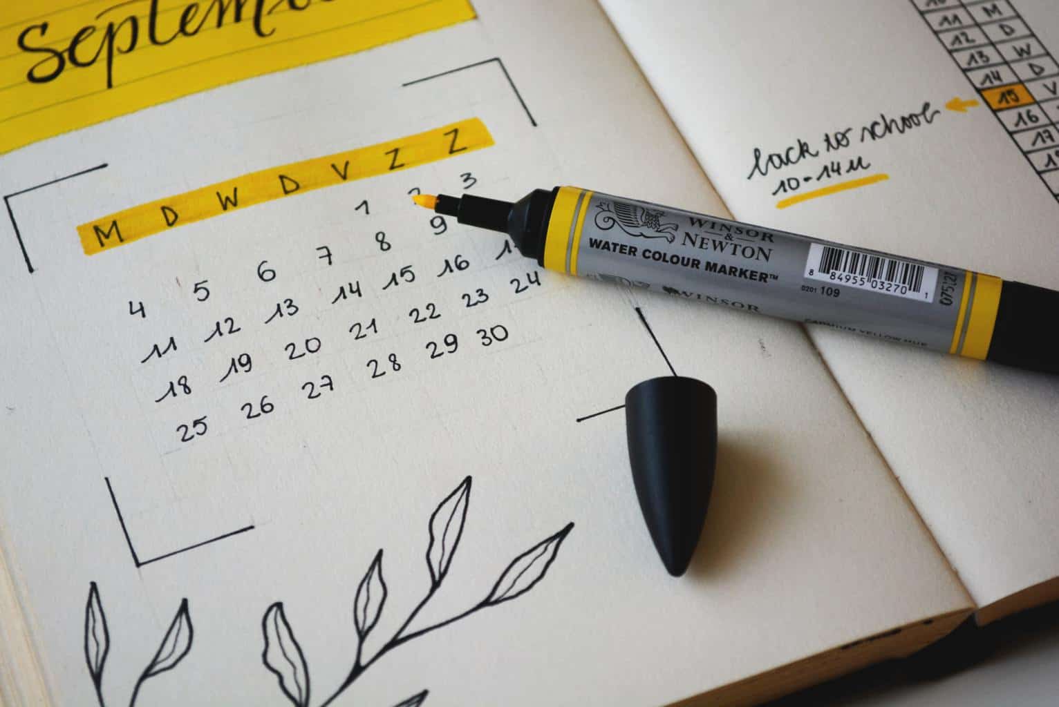 Calendario en cuaderno