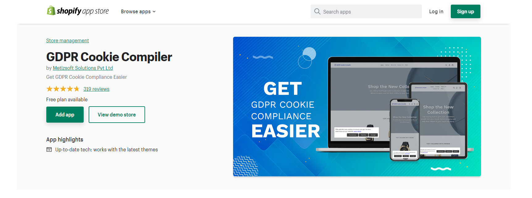 Compilador de cookies GDPR - Aplicativos de cookies da Shopify