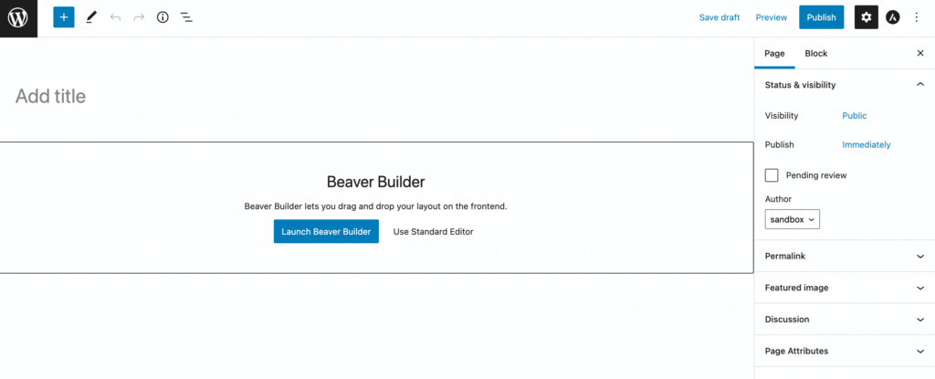 Запустите BeaverBuilder