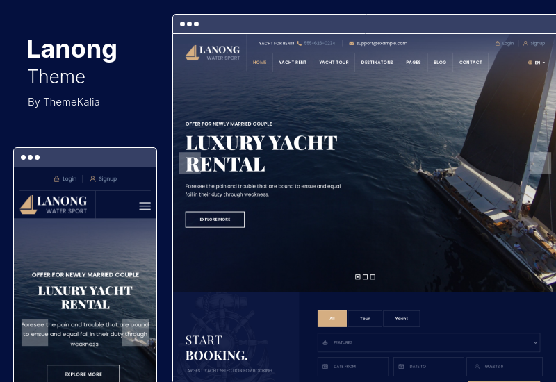 Lanong Theme - Motyw WordPress do wynajęcia jachtu