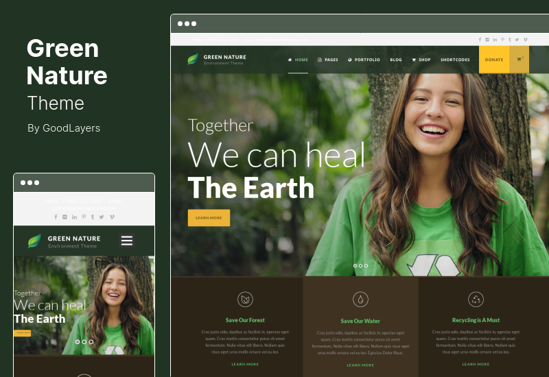 Motyw Green Nature — środowiskowy i non-profit motyw WordPress