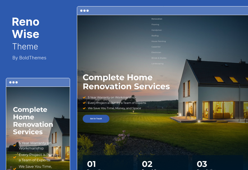 Motyw RenoWise - Motyw WordPress dla budownictwa i budownictwa