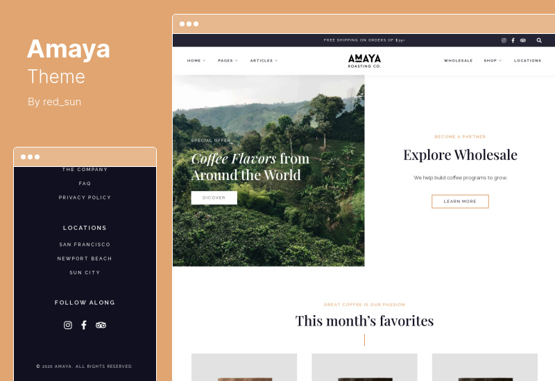 Motyw Amaya - Motyw WordPress dla kawiarni