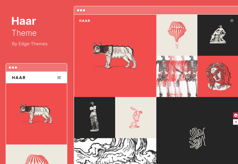 Haar Theme — Portfolio Motyw WordPress dla projektantów, artystów i ilustratorów