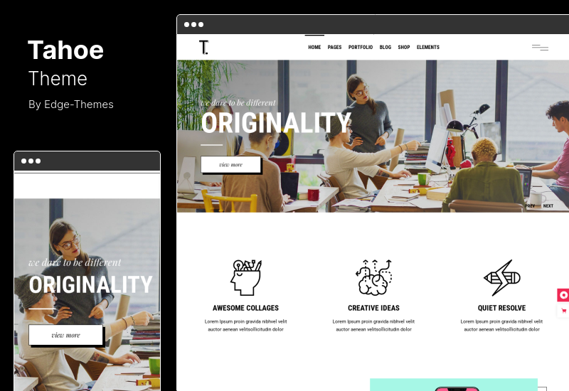 Tahoe Theme — Portfolio Motyw WordPress dla kreatywnych freelancerów