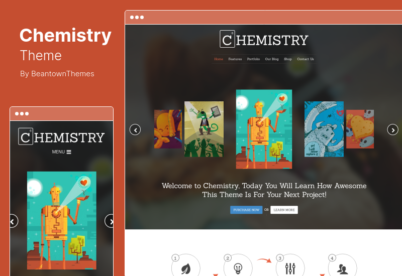 Motyw Chemia - responsywny motyw WordPress do portfolio i sklepu