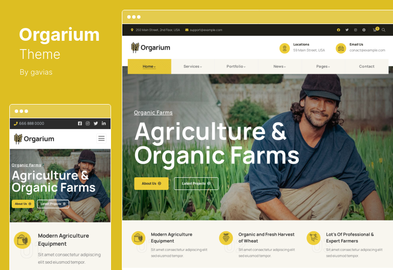 Motyw Orgarium - Motyw WordPress Rolnictwo i farma ekologiczna