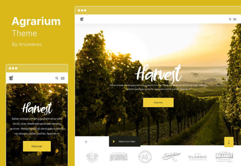 Agrarium Theme - Rolnictwo i gospodarstwo ekologiczne Motyw WordPress