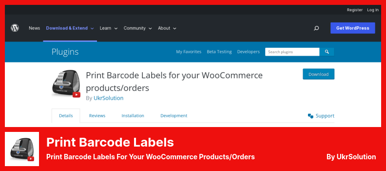 Plug-in de impressão de etiquetas de código de barras - Imprimir etiquetas de código de barras para seus produtos/pedidos WooCommerce