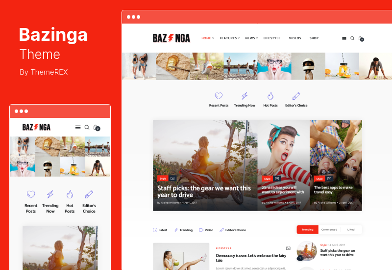 Bazinga Theme — тема WordPress для современных журналов и вирусных блогов