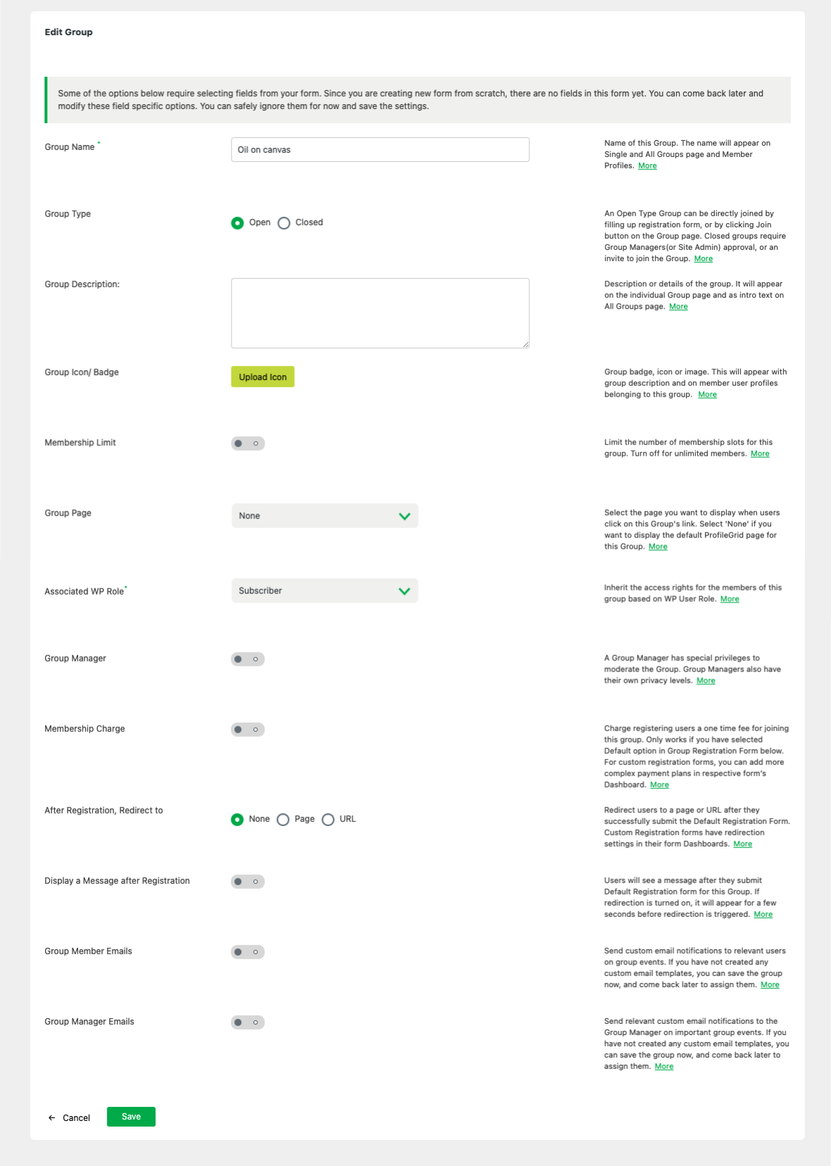 Configurações de plug-in de perfis de usuário do WordPress