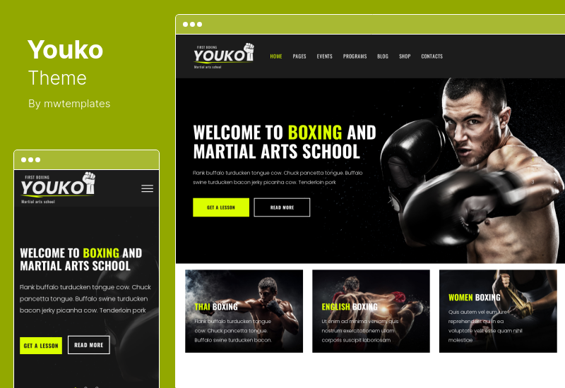 Tema Youko - Tema WordPress de Artes Marciais