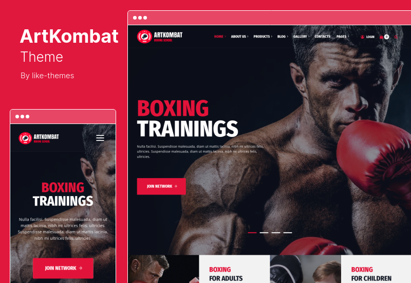 Tema ArtKombat - Tema WordPress de Artes Marciais da Escola de Boxe