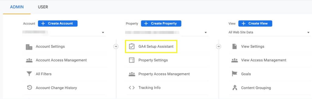 Einrichtungsassistent von Google Analytics 4