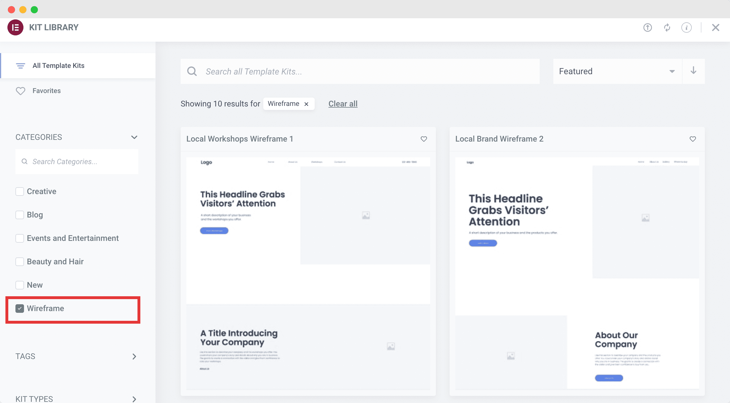 website Wireframe