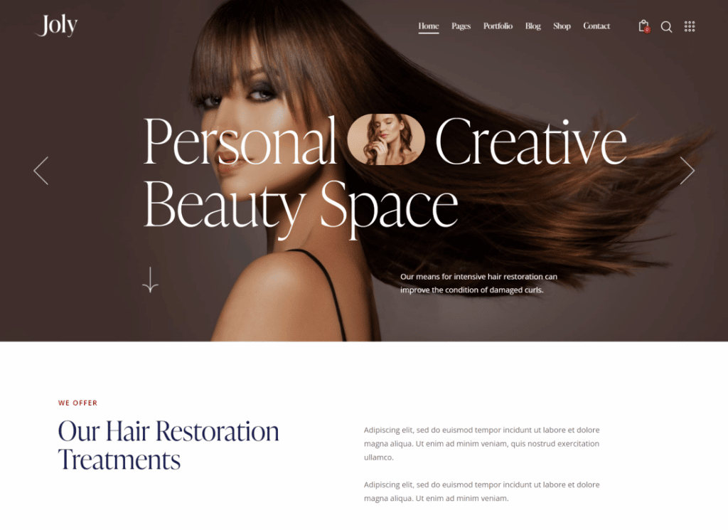 Joly | Thème WordPress pour salon de coiffure et de beauté