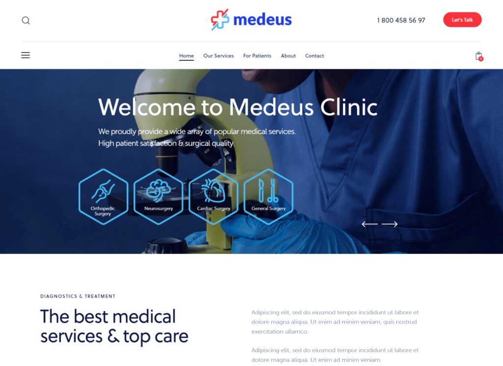 Medeus | Tema Médico Multiuso WordPress WordPress