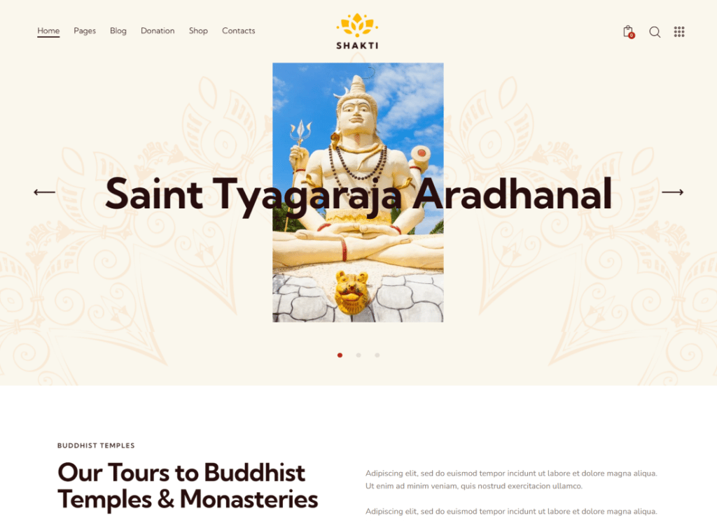 Shakti | Krishna Tempel & Kirche WordPress-Theme