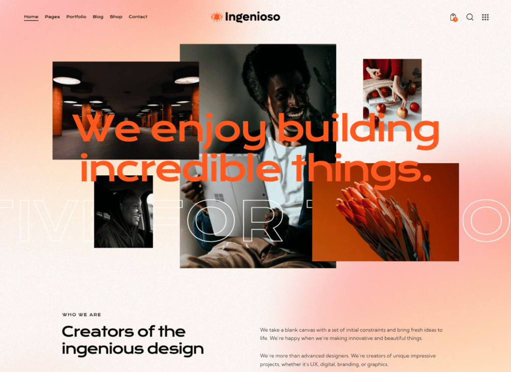 ingenioso | Tema creativo de WordPress