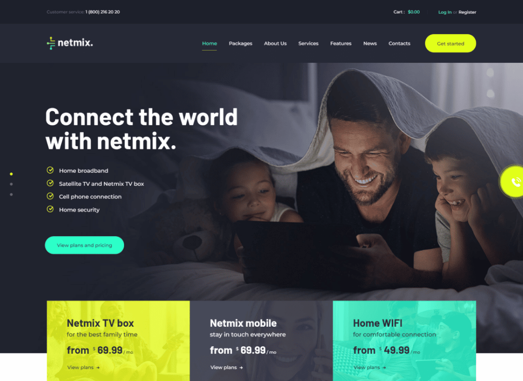 Netmix | Tema WordPress Penyedia Internet Broadband & Telekomunikasi