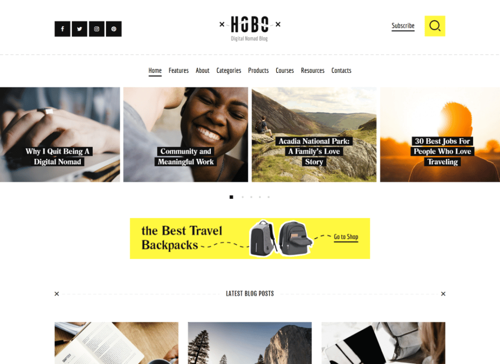 Landstreicher | Digitales Nomaden-Reise-Lifestyle-Blog WordPress-Theme