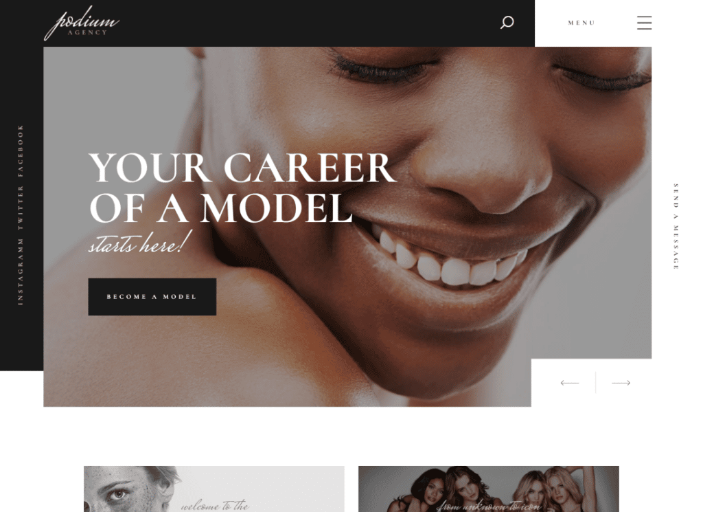 Podium - Thème WordPress pour agence de mannequins