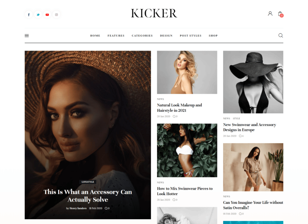 Kicker - Tema WordPress multiuso per riviste di blog