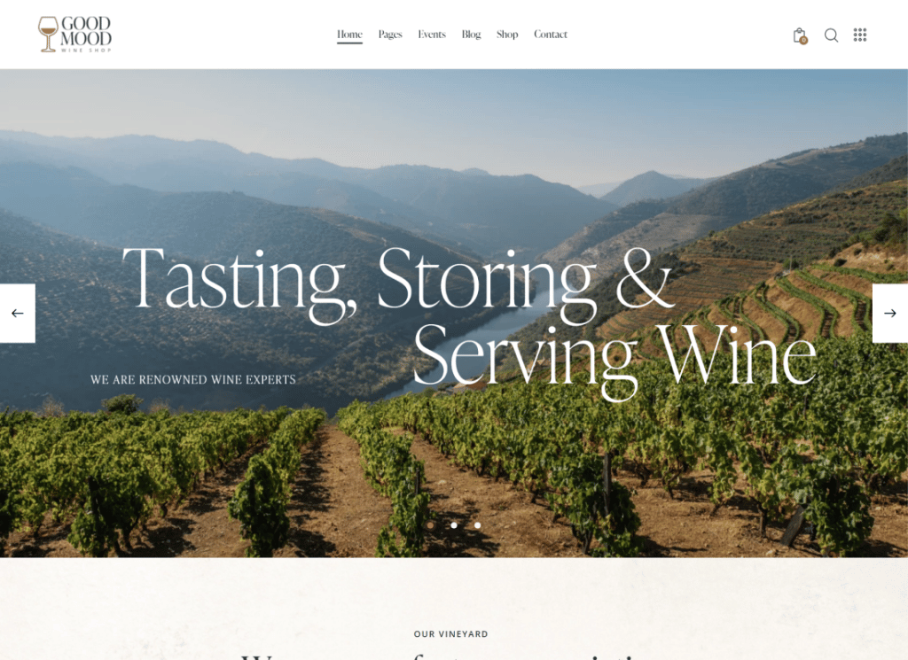 Good Mood - Tema de WordPress para tienda de vinos