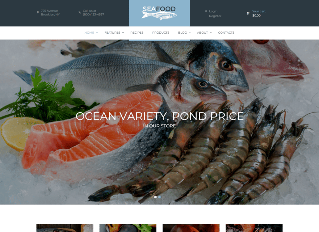 WordPress-Theme für Seafood Company und Fischrestaurant