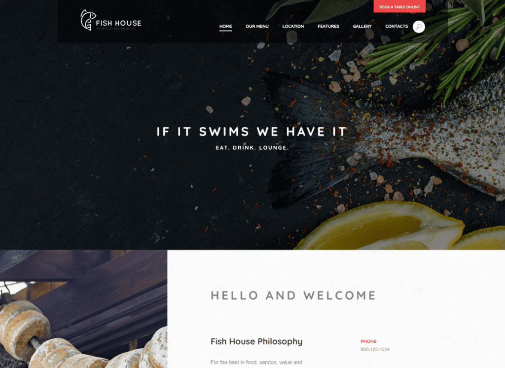 Fish House - Stilvolles Fischrestaurant / Café / Bar WordPress Theme