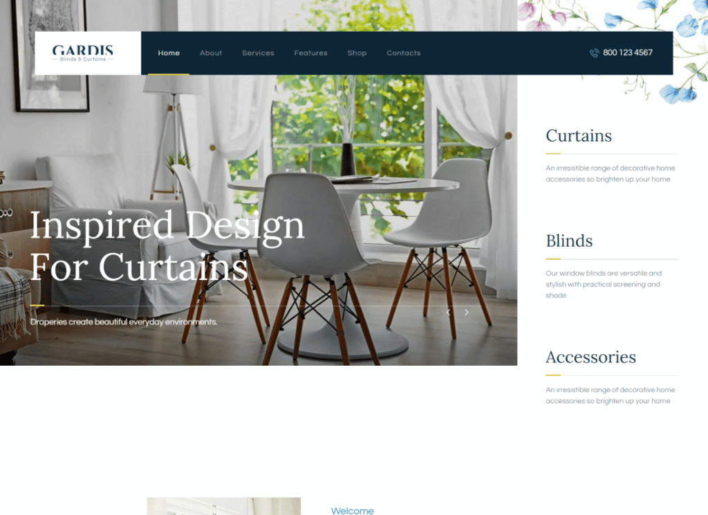 Gardis - Persianas e Cortinas Studio & Shop Tema WordPress