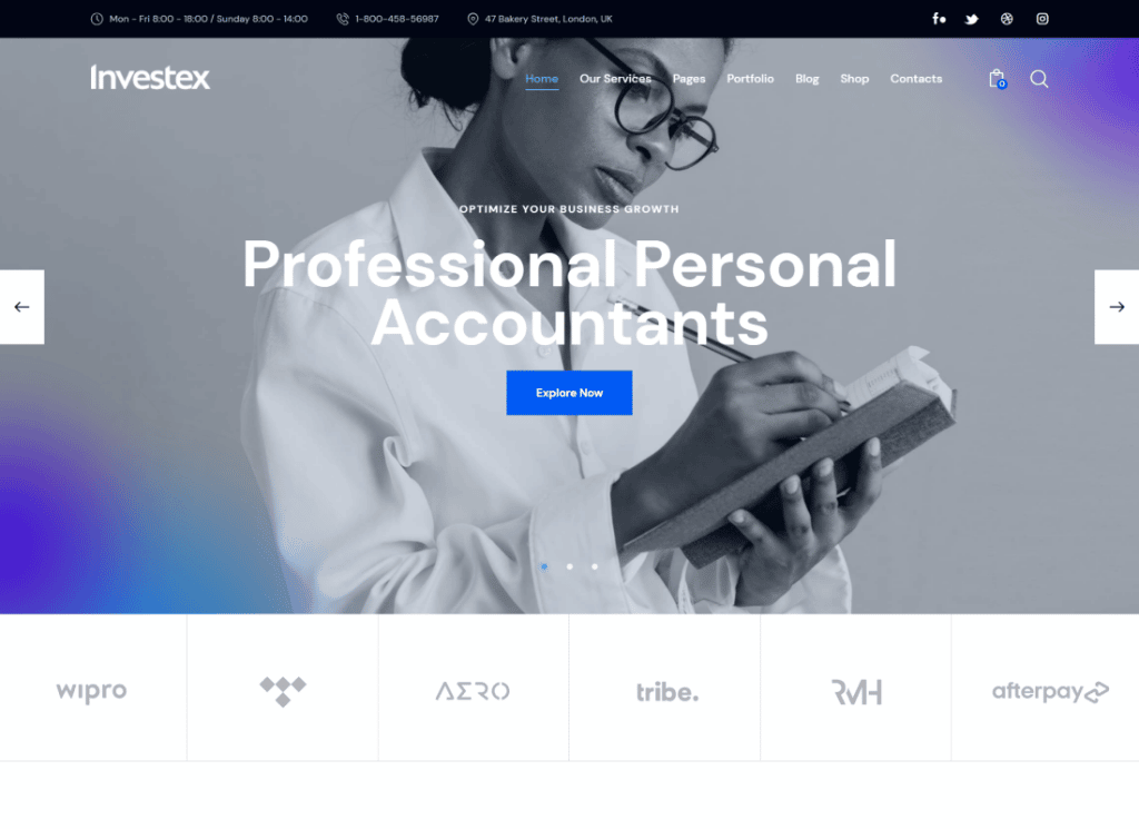 Investex - Corporate Business & Accounting WordPress 主题