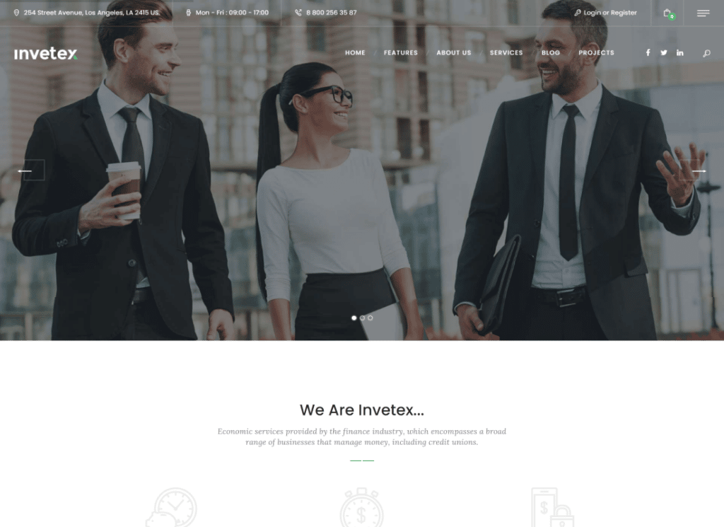 Invetex - ธีม WordPress ที่ปรึกษาธุรกิจและการลงทุน