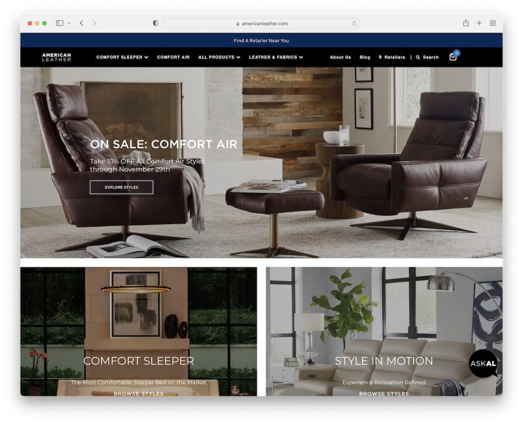 site Web américain de bigcommerce en cuir