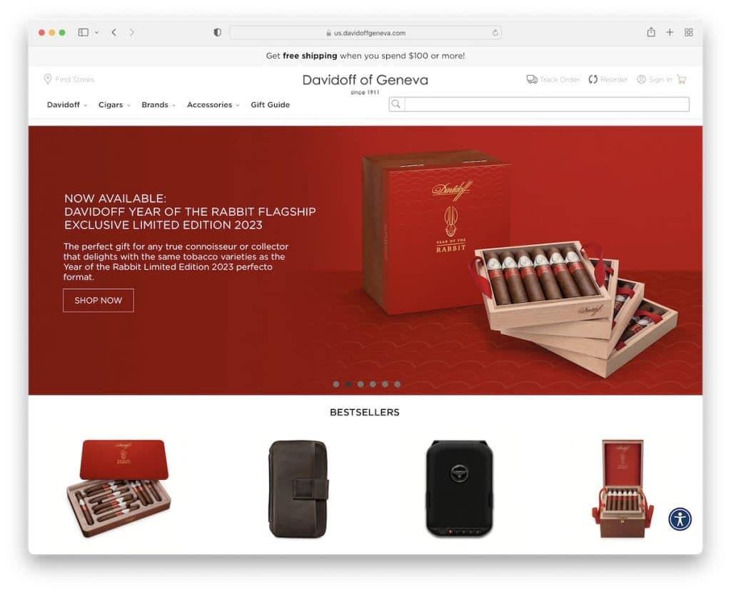 davidoff von geneva bigcommerce website