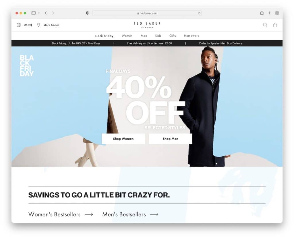 موقع Ted baker bigcommerce