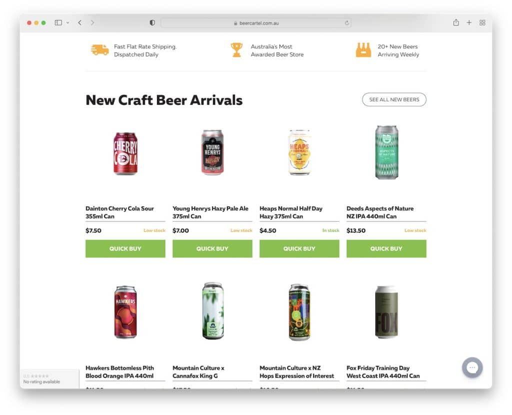 sitio web de bigcommerce del cartel de la cerveza