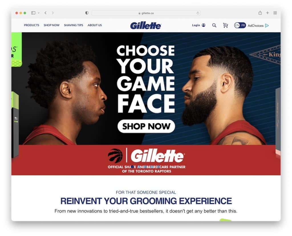 موقع Gillette bigcommerce