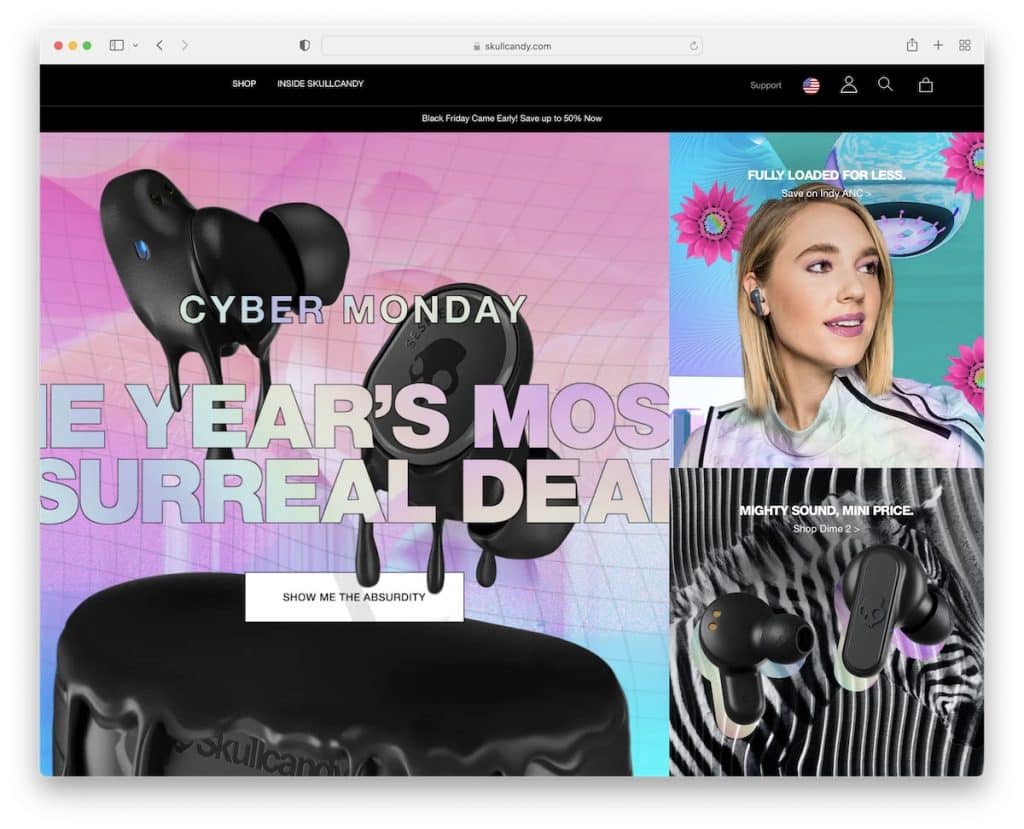 site Web de grand commerce de skullcandy