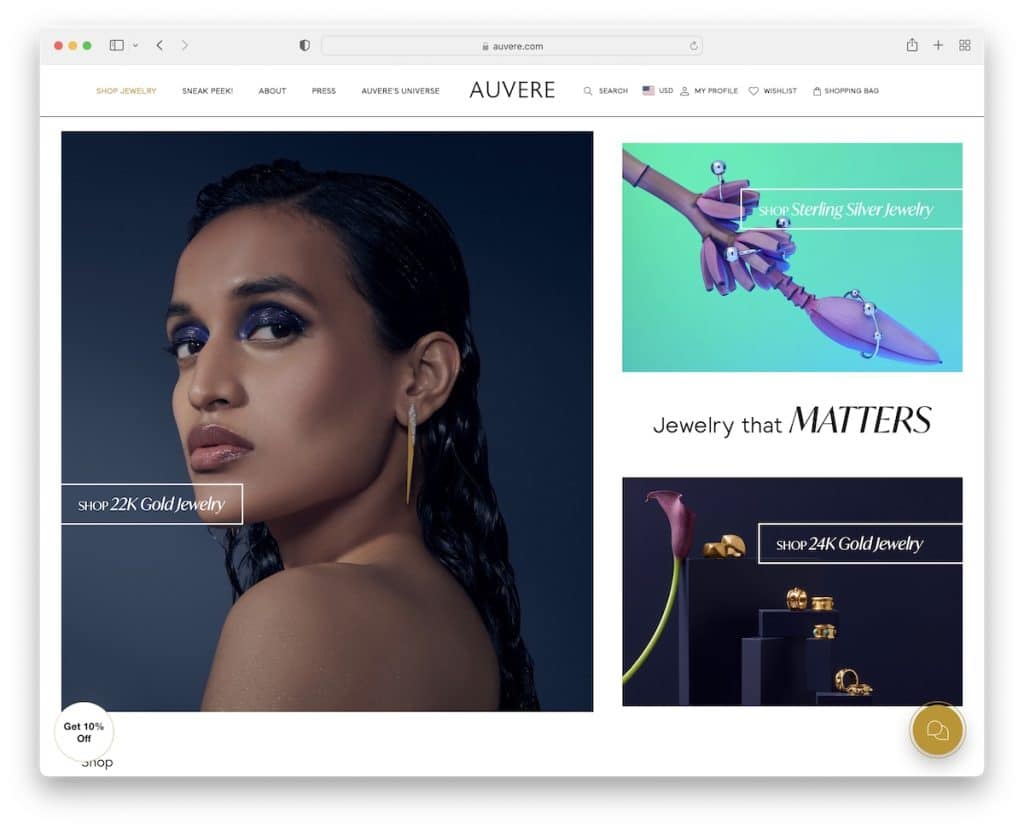 auvere bigcommerce-Website