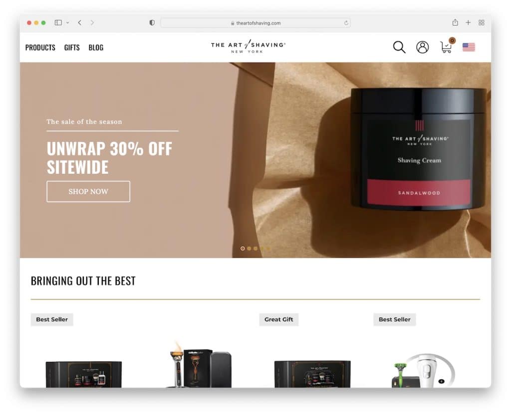 l'art de se raser le site de bigcommerce