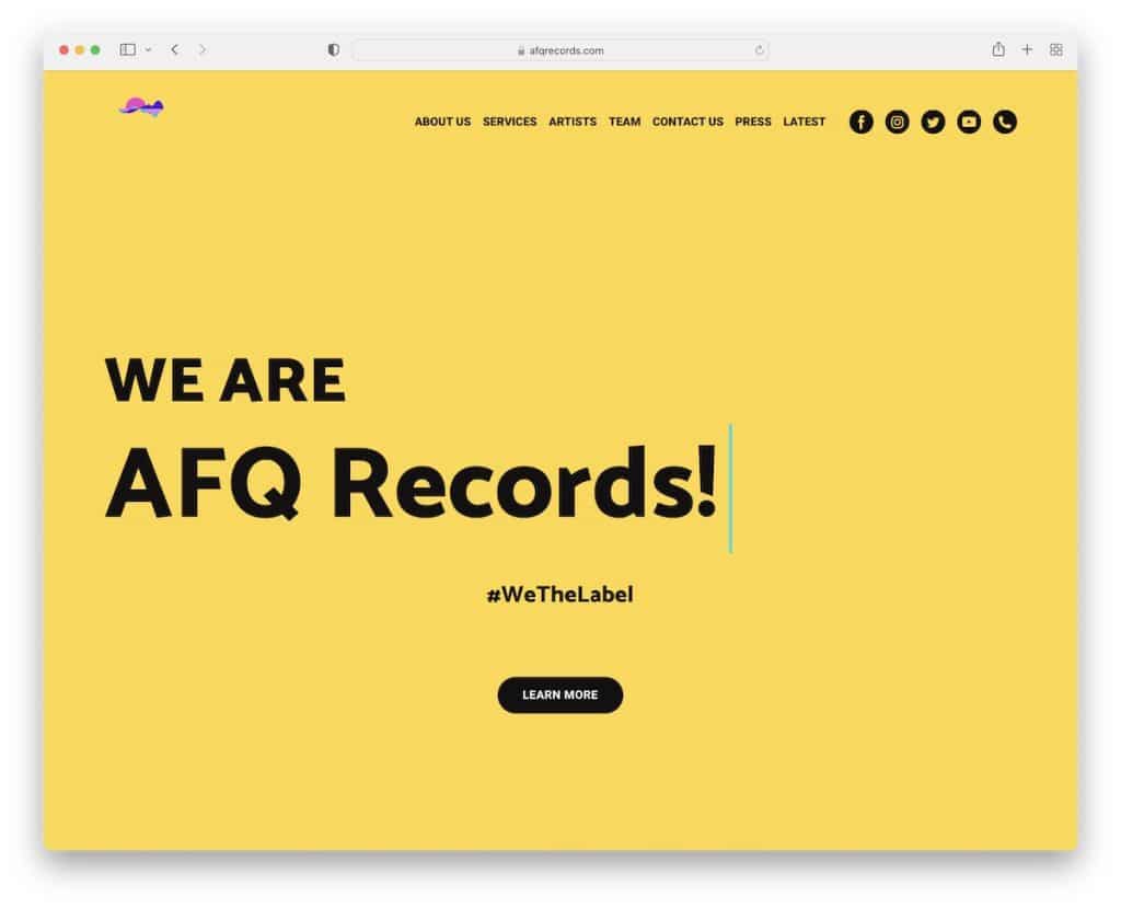 site-ul web afq records weblium