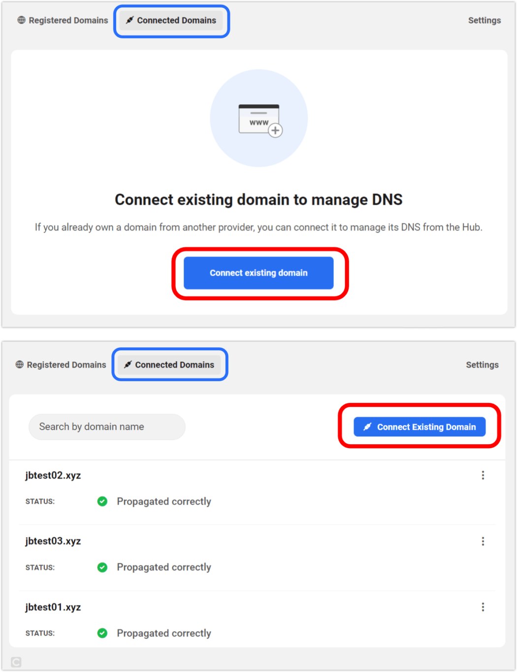 domeny połączone — zaludnione i niezaludnione (wpmudev)