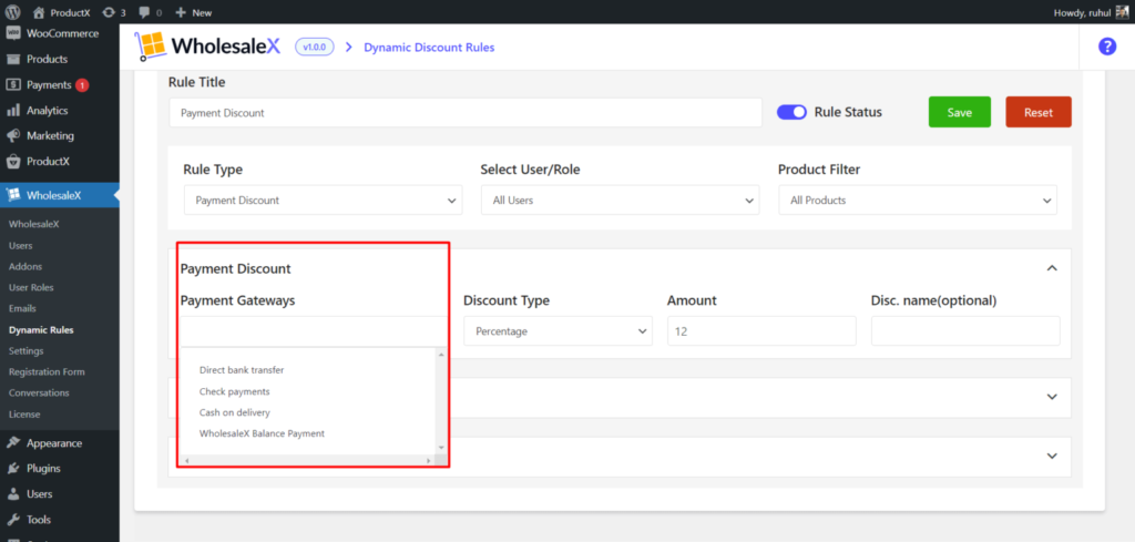 WholesaleX Selecting Payment Gateways