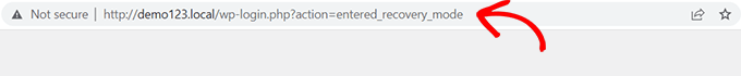 URL do modo de recuperação