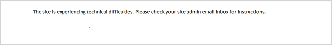 Die Website hat technische Schwierigkeiten